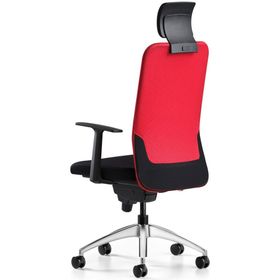 Bürotime Comfy Başlıklı Sabit Kol Krom Ayak Kırmızı Siyah Çalışma Koltuğu