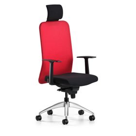 Bürotime Comfy Başlıklı Sabit Kol Krom Ayak Kırmızı Siyah Çalışma Koltuğu