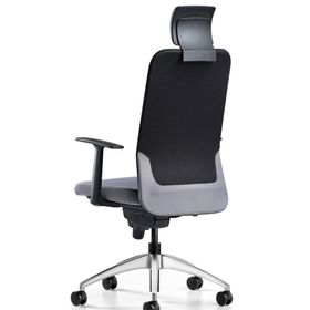 Bürotime Comfy Başlıklı Sabit Kol Krom Ayak Siyah Antrasit Çalışma Koltuğu