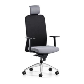 Bürotime Comfy Başlıklı Sabit Kol Krom Ayak Siyah Antrasit Çalışma Koltuğu