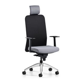 Bürotime Comfy Başlıklı Sabit Kol Krom Ayak Siyah Antrasit Çalışma Koltuğu