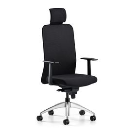 Bürotime Comfy Başlıklı Sabit Kol Krom Ayak Siyah Çalışma Koltuğu