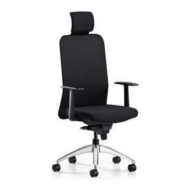 Bürotime Comfy Başlıklı Sabit Kol Krom Ayak Siyah Çalışma Koltuğu