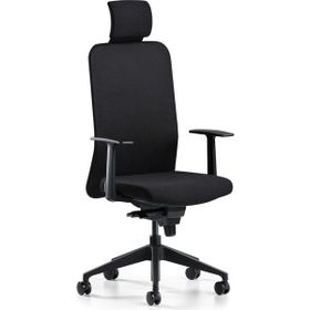 Bürotime Comfy Başlıklı Sabit Kol Plastik Ayak Siyah Çalışma Koltuğu