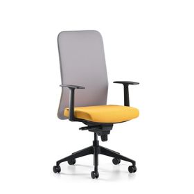 Bürotime Comfy Sabit Kol Plastik Ayak Gri Sarı Çalışma Koltuğu