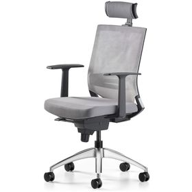 Bürotime Cozy Başlıklı Sabit T Kol Alüminyum Ayak Gri Antrasit Çalışma Koltuğu