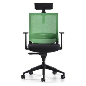 Bürotime Cozy Başlıklı Sabit T Kol Alüminyum Ayak Siyah Yeşil Çalışma Koltuğu