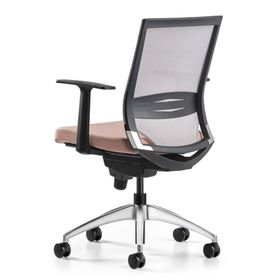 Bürotime Cozy Sabit T Kol Alüminyum Ayak Gri/Somon Çalışma Koltuğu