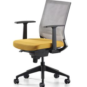 Bürotime Cozy Sabit T Kol Plastik Ayak Sarı Gri Çalışma Koltuğu