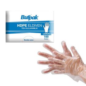 Burpak HDPE Şeffaf 100'lü Poşet Eldiven