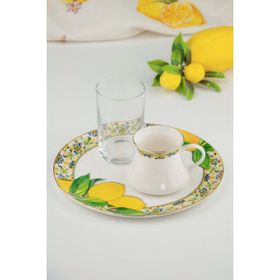 Bursa Porselen Capri Lemon Porselen Sunumluklu Kahve Fincanı