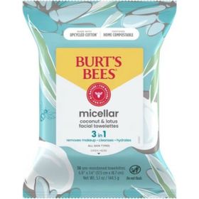 Burt's Bees Micellar Facial Towelettes With Coconut and Lotus Hindistan Cevizli ve Lotuslu Tüm Cilt Tipleri İçin %99 30 Adet 144.5 gr Doğal Kökenli Yüz Temizleme Mendili