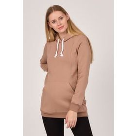 Busa Bej Termal Emzirme Detaylı Kapüşonlu Hamile Sweatshirt