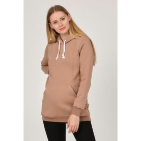 Busa Bej Termal Emzirme Detaylı Kapüşonlu Hamile Sweatshirt
