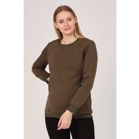 Busa Haki Termal Emzirme Detaylı Hamile Sweatshirt