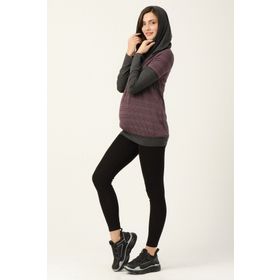 Busa Mor Kapüşonlu Hamile Sweatshirt