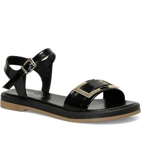 Butigo 24S-117 4FX Siyah Düz Kadın Sandalet