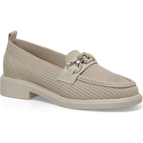 Butigo Marla 4FX Bej Kadın Loafer Ayakkabı