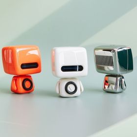 Butu 349 Yaratıcı Robot Tasarımı 5.0 Taşınabilir Kablosuz Beyaz Bluetooth Hoparlör