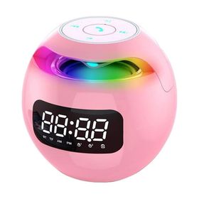 Butu G-90S Çalar Saat FM Radyo Akıllı Subwoofer Taşınabilir Kablosuz Pembe Bluetooth Hoparlör