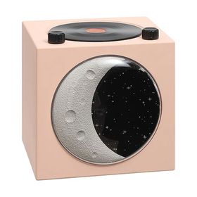 Butu T20 Yarım Ay Siyah Jel Atomik Plak Çalar Retro 5.3 Pembe Bluetooth Hoparlör