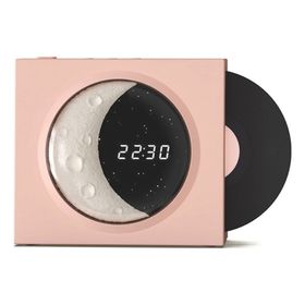 Butu X09 Vinyle Plate Ay Tarzı Çalar Saat Pembe Bluetooth Hoparlör