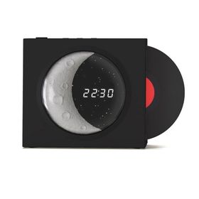 Butu X09 Vinyle Plate Ay Tarzı Çalar Saat Siyah Bluetooth Hoparlör