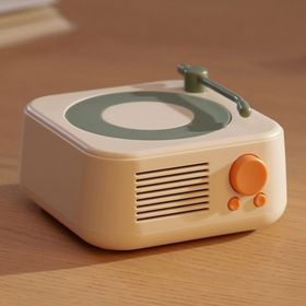 Butu X17 Yuvarlak Vintage Kablosuz Sarı Bluetooth Hoparlör