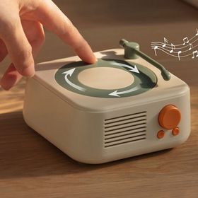 Butu X17 Yuvarlak Vintage Kablosuz Sarı Bluetooth Hoparlör