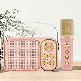 Butu YS103 Taşınabilir K Şarkı Soundbox Kablosuz Pembe Bluetooth Hoparlör