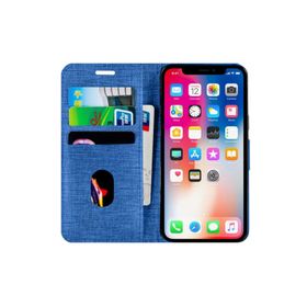Buway Apple iPhone 11 Pro Max Kartvizitli Cüzdan Mavi Cep Telefonu Kılıfı