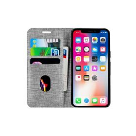 Buway Apple iPhone 12 Mini Kartvizitli Cüzdan Gri Cep Telefonu Kılıfı