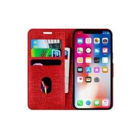 Buway Apple iPhone 12 Pro Max Kartvizitli Cüzdan Kırmızı Cep Telefonu Kılıfı