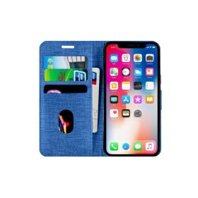 Buway Apple iPhone 7 Plus Kartvizitli Cüzdan Mavi Cep Telefonu Kılıfı