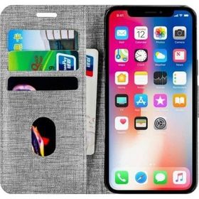 Buway Apple iPhone 8 Kartvizitli Cüzdan Gri Cep Telefonu Kılıfı