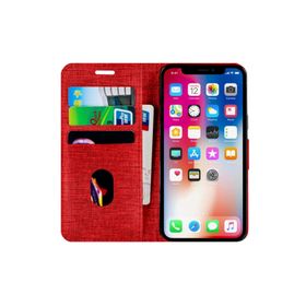 Buway Apple iPhone 8 Kartvizitli Cüzdan Kırmızı Cep Telefonu Kılıfı