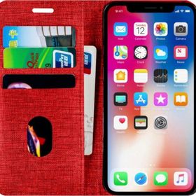 Buway Apple iPhone 8 Kartvizitli Cüzdan Kırmızı Cep Telefonu Kılıfı