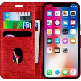 Buway Apple iPhone 8 Kartvizitli Cüzdan Kırmızı Cep Telefonu Kılıfı