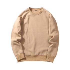 BUYTER 15 Stil Düz Renk Polar Haki Erkek Sweatshirt