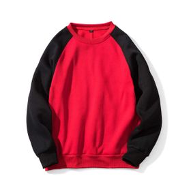 BUYTER 15 Stil Düz Renk Polar Kırmızı Siyah Erkek Sweatshirt