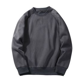 BUYTER 15 Stil Düz Renk Polar Koyu Gri Erkek Sweatshirt