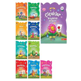 Büyük Şekilli Örnekli Kavramlar Boyama Serisi 10 Kitap - Karatay Yayınları