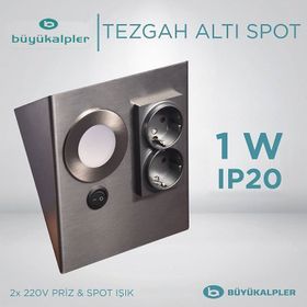 Büyükalpler Ledli İnox 3000K-Gün Işığı Tezgah Altı Armatür Spot
