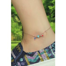 By Barun Silver Rose BL-0097 Nazar Boncuklu Kadın Halhal