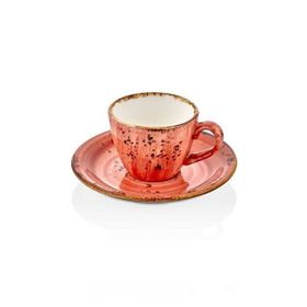 By Bone Porselen 6'lı Harmony Laterite Zest Kahve Fincan Takımı