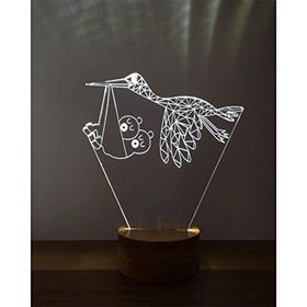 By-Lamp 3 Boyutlu Leylek İkizler Masa Lambası