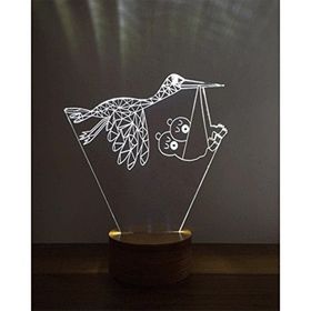 By-Lamp 3 Boyutlu Leylek İkizler Masa Lambası