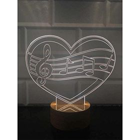 By-Lamp 3 Boyutlu Müzik Aşkı Masa Lambası