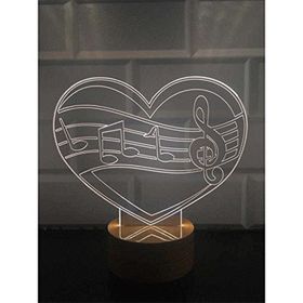 By-Lamp 3 Boyutlu Müzik Aşkı Masa Lambası