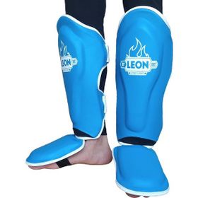 By Leon Solid Mavi Muay Thai ve Kick Boks Ayak ve Kaval Koruyucu